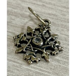 Love Heals White Topaz APRIL Birthstone Snowflake White Bronze Charm LH97